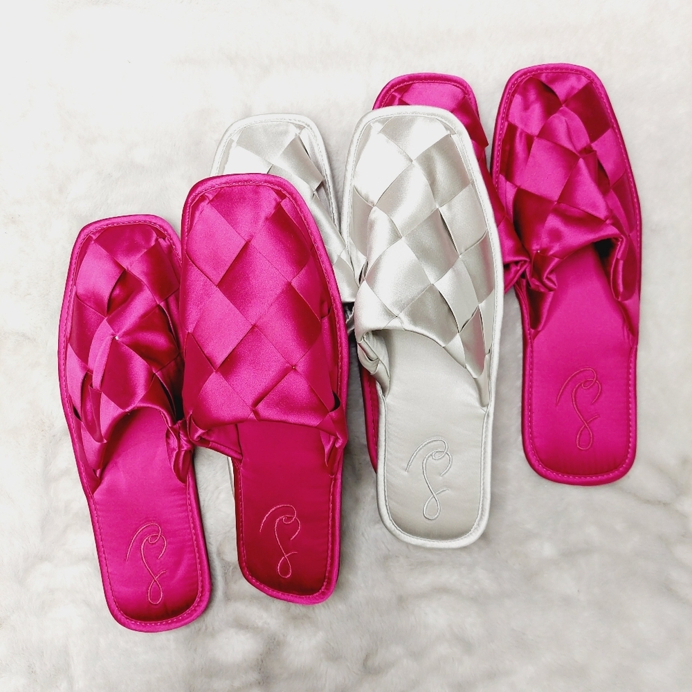 NEW Bundle Of Three Sam Edelman Rhys Pink Silver Slip On Round Toe Mules S139